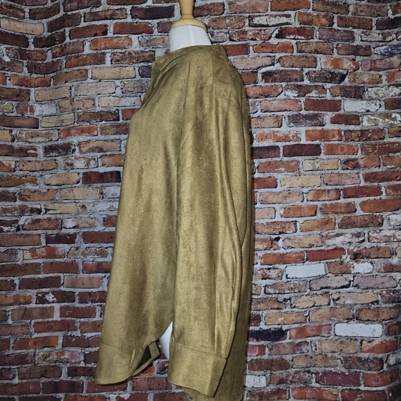 Banana Republic Tan Suede Feel Blouse Size L - Picture 7 of 8